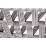 "Диего" кресло плетеное из роупа, основание дуб, каркас алюминий светло-серый (RAL7035) шагрень, роуп бежевый круглый, ткань бежевая 15052