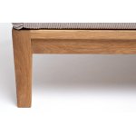 "Диего" кресло плетеное из роупа, основание дуб, каркас алюминий светло-серый (RAL7035) шагрень, роуп бежевый круглый, ткань бежевая 15052