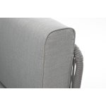 "Канны" угловой модуль плетеный из роупа, каркас алюминий белый муар, роуп светло-серый круглый, ткань светло-серая "Канны" угловой модуль плетеный из роупа, каркас алюминий белый муар, роуп светло-серый круглый, ткань светло-серая