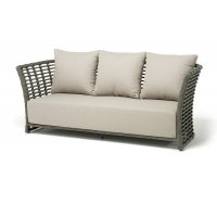 "Валенсия" диван из искусственного ротанга трехместный, цвет серый