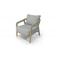 "Брюссель" кресло из искусстенного ротанга, цвет серый, каркас под дерево (холодно-бежевый)