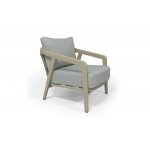 "Брюссель" кресло из искусстенного ротанга, цвет серый, каркас под дерево (холодно-бежевый)