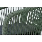 "Марсель" стул плетеный из роупа, каркас алюминий RAL6036 муар, роуп зеленый (4204) круглый tex, ткань темно-серая 027