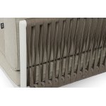 "Касабланка" угловой модуль плетеный из роупа, каркас алюминий светло-серый (RAL7035) муар, роуп серо-коричневый 23мм, ткань бежевая 15052