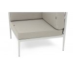 "Касабланка" угловой модуль плетеный из роупа, каркас алюминий светло-серый (RAL7035) муар, роуп серо-коричневый 23мм, ткань бежевая 15052