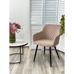 Стул BRANDY 505-4 Латте, велюр беспальчиковый / черный каркас, М-City