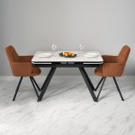 Комплект из 2-х стульев Grant терракотовый шенилл на поворотном механизме