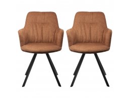 Комплект из 2-х стульев Grant терракотовый шенилл на поворотном механизме