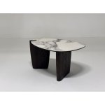 Стол кофейный DAG FENDI WHITE керамика на стекле/массив/ МДФ, облицованный дубовым шпоном ®DISAUR