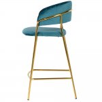 Комплект из 2-х стульев полубарных Turin бирюзовый с золотыми ножками