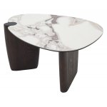 Стол кофейный DAG FENDI WHITE керамика на стекле/массив/ МДФ, облицованный дубовым шпоном ®DISAUR