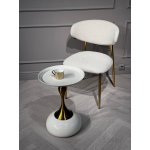 Стул обеденный Оскар ART2969-MK, молочный/глянцевое золото