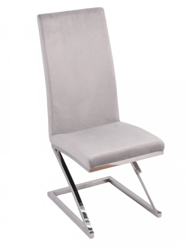 Стул обеденный Палермо MC799-GR-3, 60х46х105 см, серый/глянцевое серебро