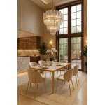 Стол обеденный Камео DT-3001B, 140х80х75 см, белый мрамор (Пандора)