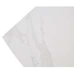 Стол ОЛЬХОН 180 БЕЛЫЙ МРАМОР МАТОВЫЙ , керамика / Черный каркас, М-City