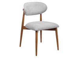 Стул Lucas 3 серый букле с ножками цвета орех