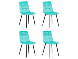 Набор 4 шт Стул обеденный DOBRIN CHILLY, Мятный Holland 50, основание черное
