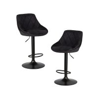 Набор 2 шт Стул барный DOBRIN LOGAN BLACK, черный велюр (MJ9-101)