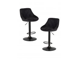 Набор 2 шт Стул барный DOBRIN LOGAN BLACK, черный велюр (MJ9-101)