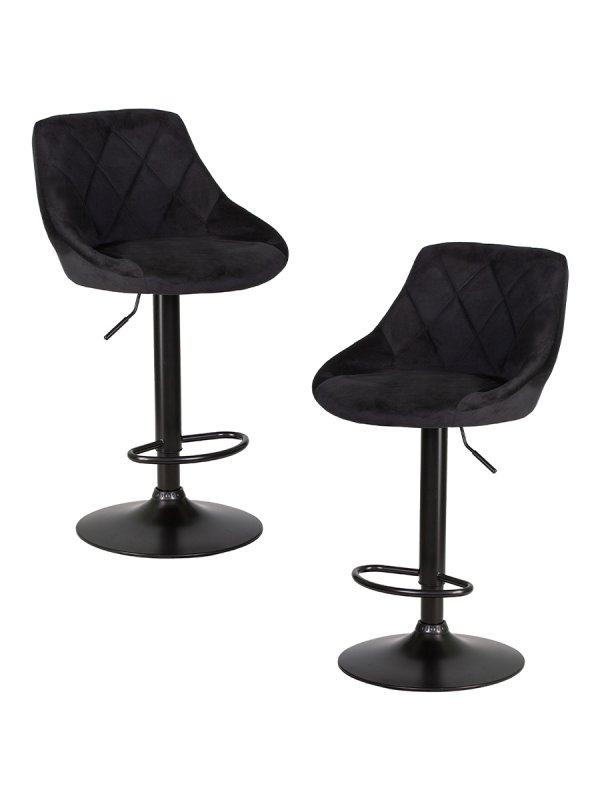 Набор 2 шт Стул барный DOBRIN LOGAN BLACK, черный велюр (MJ9-101)