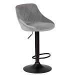 Стул барный DOBRIN LOGAN BLACK, серый велюр (MJ9-75) Стул барный DOBRIN LOGAN BLACK, серый велюр (MJ9-75)