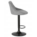 Стул барный DOBRIN LOGAN BLACK, серый велюр (MJ9-75) Стул барный DOBRIN LOGAN BLACK, серый велюр (MJ9-75)