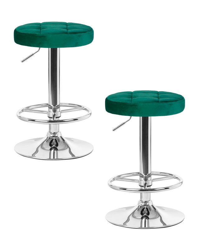 Набор 2 шт Табурет барный DOBRIN BRUNO, зеленый велюр (MJ9-88)