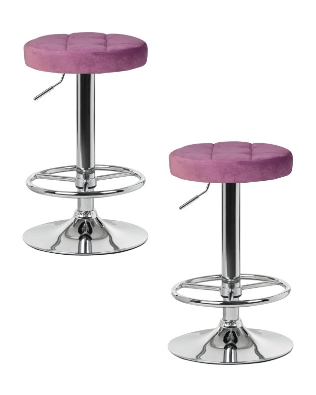 Набор 2 шт Табурет барный DOBRIN BRUNO, пудрово-сиреневый велюр (MJ9-52)