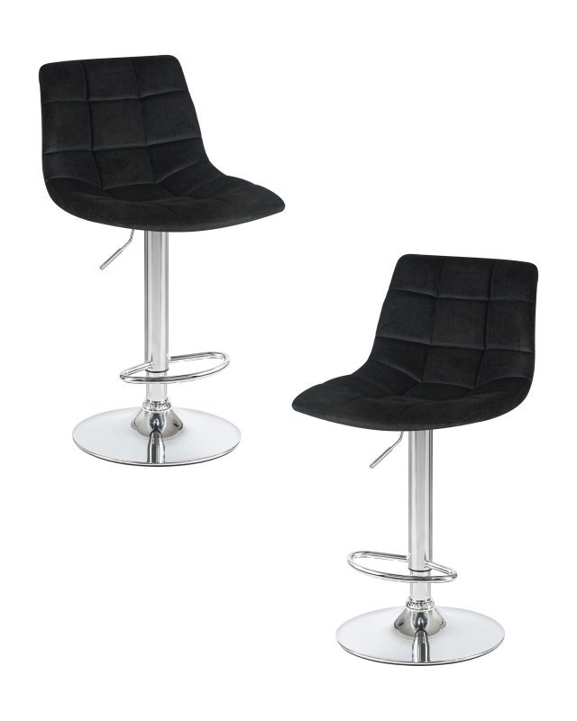 Набор 2 шт Стул барный DOBRIN TAILOR, черный велюр (MJ9-101)