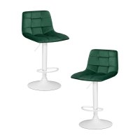 Набор 2 шт Стул барный DOBRIN TAILOR WHITE, зеленый велюр (MJ9-88)