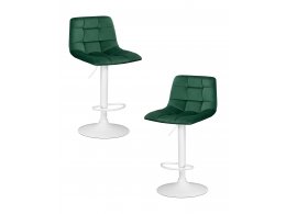 Набор 2 шт Стул барный DOBRIN TAILOR WHITE, зеленый велюр (MJ9-88)