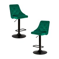Набор 2 шт Стул барный DOBRIN JOSEPH BLACK, зеленый велюр (MJ9-88)