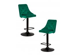 Набор 2 шт Стул барный DOBRIN JOSEPH BLACK, зеленый велюр (MJ9-88)