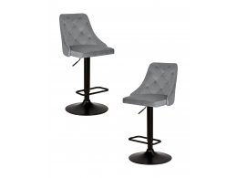 Набор 2 шт Стул барный DOBRIN JOSEPH BLACK, серый велюр (MJ9-75)