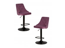 Набор 2 шт Стул барный DOBRIN JOSEPH BLACK, пудрово-сиреневый велюр (MJ9-52)
