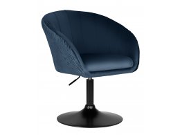 Кресло дизайнерское DOBRIN EDISON BLACK, синий велюр (1922-20) Кресло дизайнерское DOBRIN EDISON BLACK, синий велюр (1922-20)