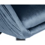 Кресло дизайнерское DOBRIN EDISON BLACK, синий велюр (1922-20)