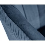 Кресло дизайнерское DOBRIN EDISON BLACK, синий велюр (1922-20)