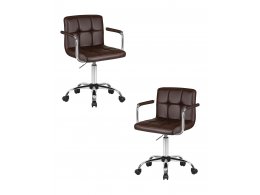 Набор 2 шт Офисное кресло для персонала DOBRIN TERRY, коричневый Набор 2 шт Офисное кресло для персонала DOBRIN TERRY, коричневый