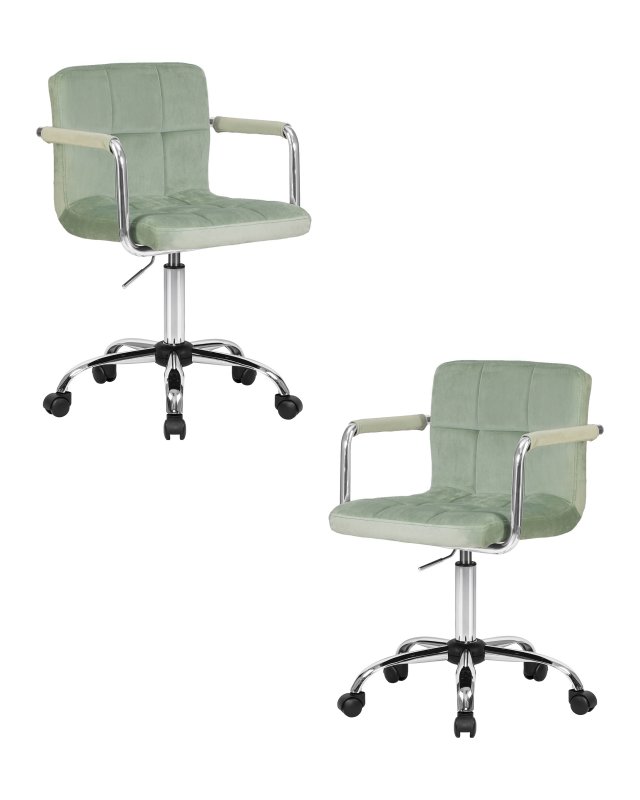 Набор 2 шт Офисное кресло для персонала DOBRIN TERRY, мятный велюр (MJ9-87)