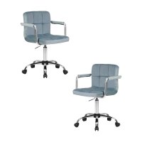 Набор 2 шт Офисное кресло для персонала DOBRIN TERRY, пудрово-голубой велюр (MJ9-74)