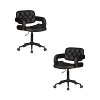 Набор 2 шт Офисное кресло для персонала DOBRIN LARRY BLACK, чёрный