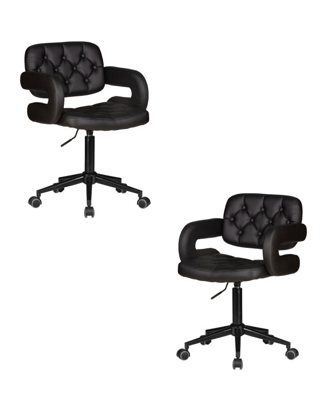 Набор 2 шт Офисное кресло для персонала DOBRIN LARRY BLACK, чёрный