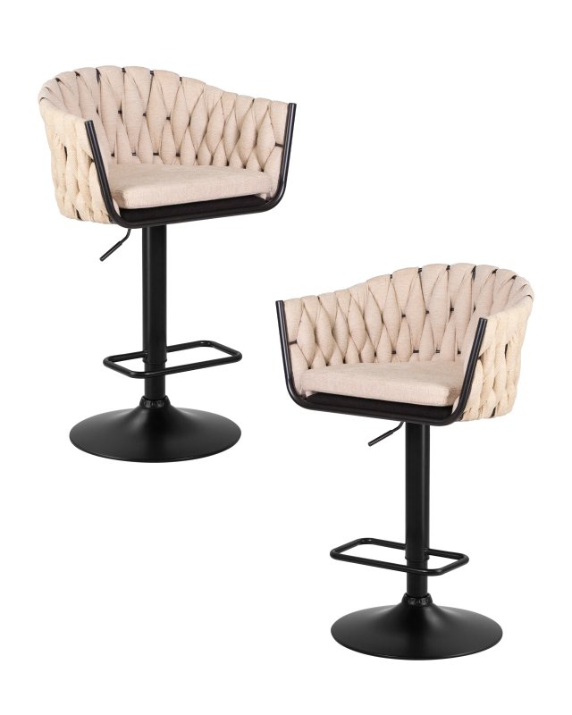 Набор 2 шт Стул барный DOBRIN LEON, бежевая ткань (LAR 275-1)