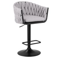 Стул барный DOBRIN LEON, серая ткань (LAR 275-17)