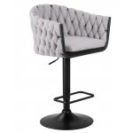 Стул барный DOBRIN LEON, серая ткань (LAR 275-17)
