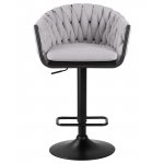 Стул барный DOBRIN LEON, серая ткань (LAR 275-17)