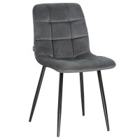 Стул обеденный DOBRIN ALEX, черные матовые ножки, темно-серый велюр (V108-91)