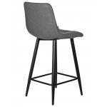 Набор 2 шт Стул полубарный DOBRIN OLIVIA, черные матовые ножки, серая антрацитовая винтажная экокожа (RU-08)