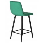 Набор 2 шт Стул полубарный DOBRIN OLIVIA, черные матовые ножки, зелёный велюр (108-64)